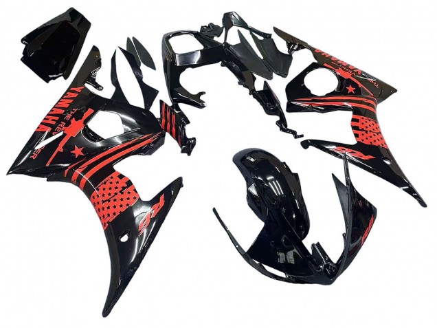 Carena Moto Yamaha YZF R6 2003-2004 - Nero Lucido Rosso