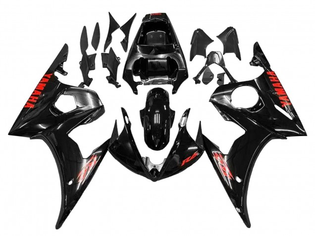 Carena Moto Yamaha YZF R6 2003-2004 - Nero Lucido Rosso