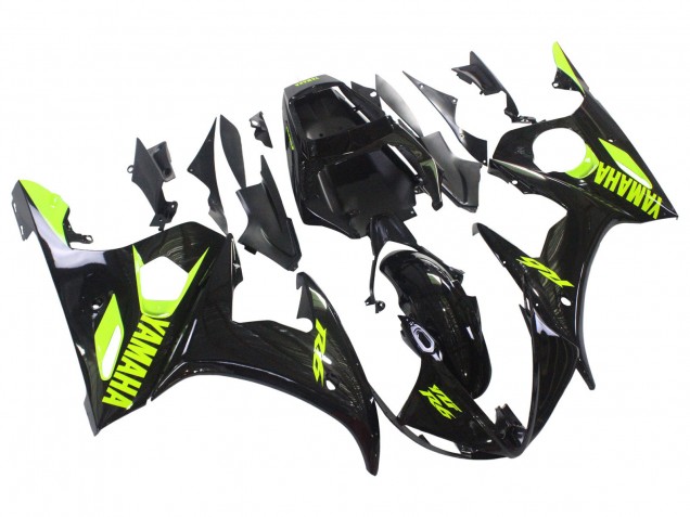 Carena Moto Yamaha YZF R6 2003-2004 - Nero Lucido Neon Giallo
