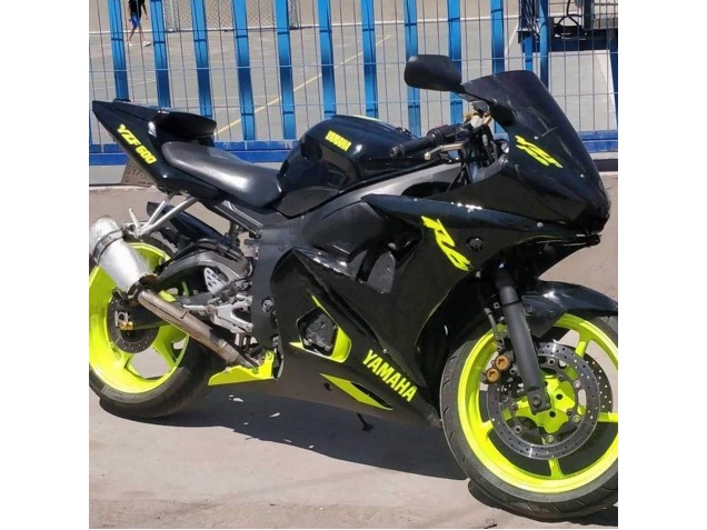 Carena Moto Yamaha YZF R6 2003-2004 - Nero Lucido Neon Giallo