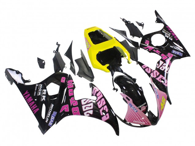 Carena Moto Yamaha YZF R6 2003-2004 - Giallo Rosa Nero Lucido Rossi Repsol 46