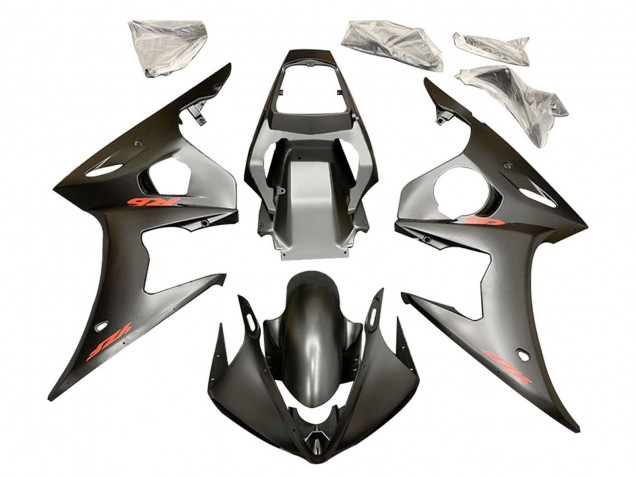 Carena Moto Yamaha YZF R6S 2006-2009 - Nero Opaco Rosso Decals