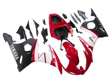 Carena Moto Yamaha YZF R6 2003-2004 - Rosso Bianco Nero Opaco