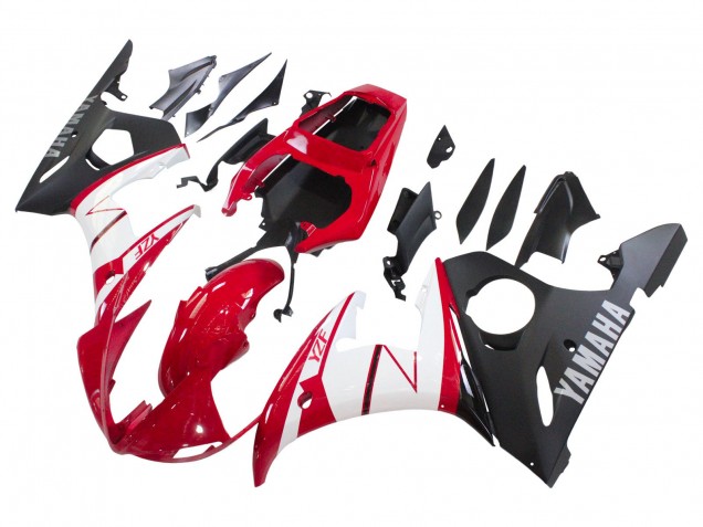 Carena Moto Yamaha YZF R6 2003-2004 - Rosso Bianco Nero Opaco