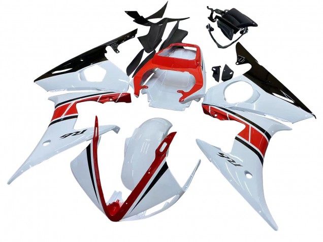Carena Moto Yamaha YZF R6 2003-2004 - Bianco Rosso Nero Lucido