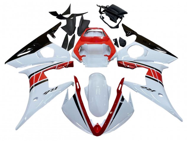 Carena Moto Yamaha YZF R6S 2006-2009 - Bianco Rosso Nero Lucido