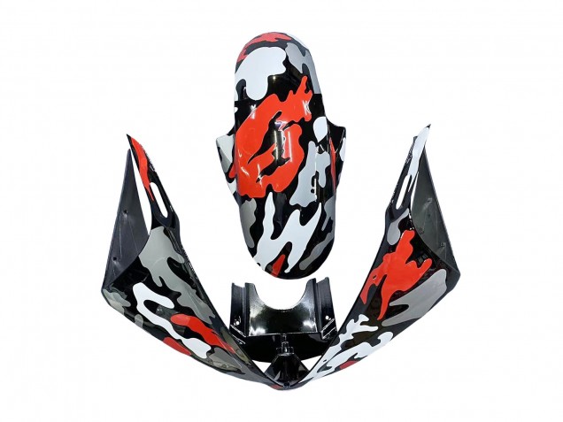 Carena Moto Yamaha YZF R6 2003-2004 - Nero Rosso Grigio Camouflage