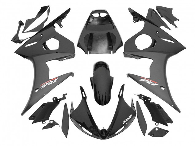 Carena Moto Yamaha YZF R6S 2006-2009 - Nero Lucido Nero Opaco