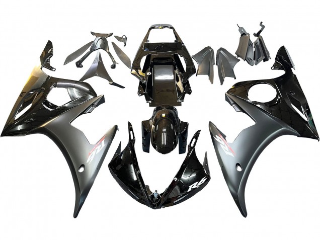 Carena Moto Yamaha YZF R6 2003-2004 - Nero Lucido Nero Opaco Oro Camaleonte