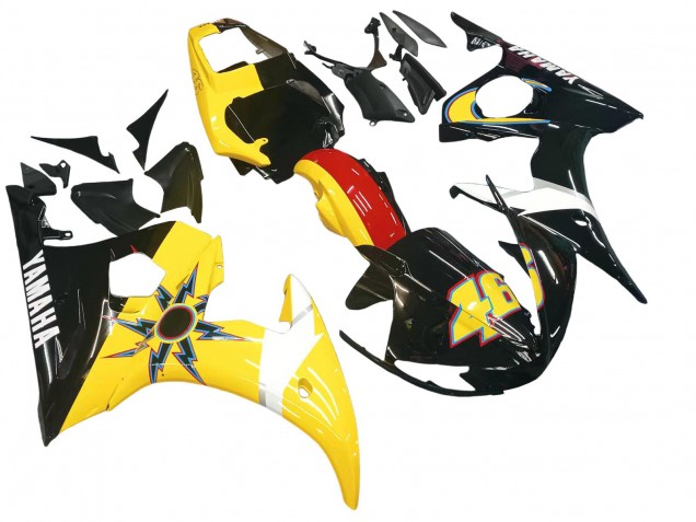 Carena Moto Yamaha YZF 600 R6 2005 - Nero Giallo Rosso 46