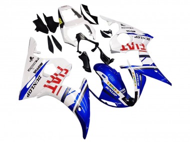 Carena Moto Yamaha YZF 600 R6 2005 - Bianco Blu Dunlop Fiat Motul