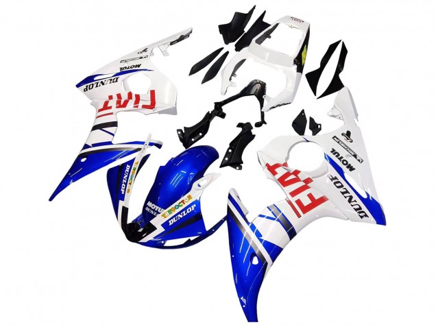 Carena Moto Yamaha YZF 600 R6 2005 - Bianco Blu Dunlop Fiat Motul