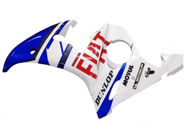 Carena Moto Yamaha YZF 600 R6 2005 - Bianco Blu Dunlop Fiat Motul