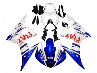 Carena Moto Yamaha YZF 600 R6 2005 - Bianco Blu Dunlop Fiat Motul