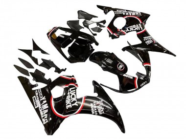Carena Moto Yamaha YZF 600 R6 2005 - Nero Lucido Bianco Lucky Strike Motul