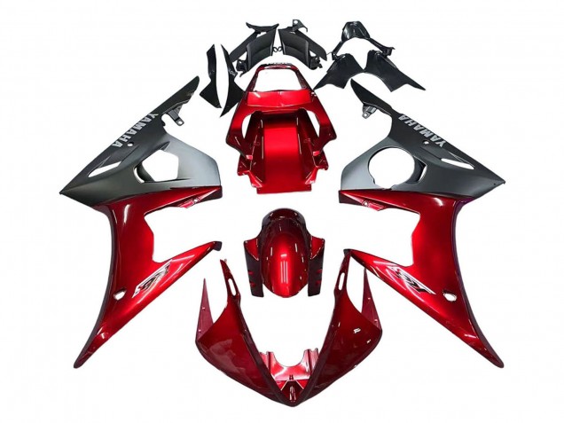 Kit Carena Moto Yamaha YZF 600 R6 2005 - Rosso Nero Opaco