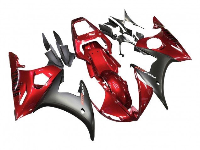 Carena Moto Yamaha YZF 600 R6 2005 - Rosso Nero Opaco