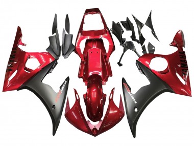 Carena Moto Yamaha YZF 600 R6 2005 - Rosso Nero Opaco