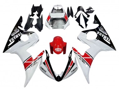 Carena Moto Yamaha YZF 600 R6 2005 - Bianco Nero Rosso Motul
