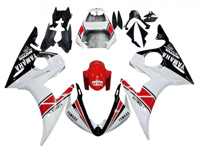 Carena Moto Yamaha YZF 600 R6 2005 - Bianco Nero Rosso Motul