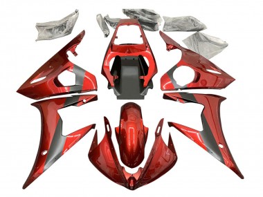 Carena Moto Yamaha YZF 600 R6 2005 - Rosso Nero Opaco