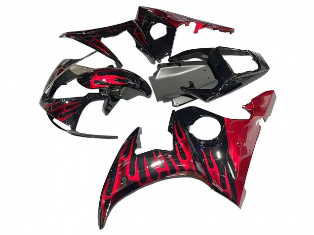 Carena Moto Yamaha YZF 600 R6 2005 - Nero Rosso Fiamma