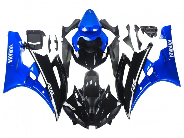 Carena Moto Yamaha YZF 600 R6 2006-2007 - Blu Nero Lucido
