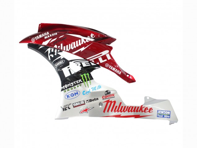 Carena Moto Yamaha YZF 600 R6 2006-2007 - Bianco Rosso Nero Verde Mostro Milwaukee