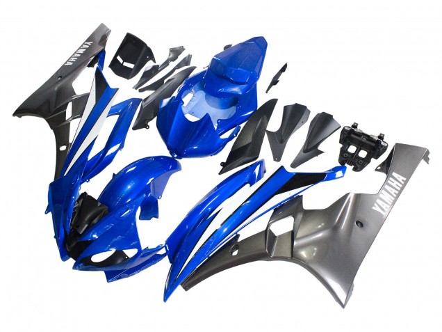 Carena Moto Yamaha YZF 600 R6 2006-2007 - Blu Bianco Nero Lucido