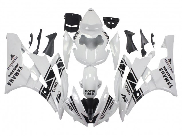 Carena Moto Yamaha YZF 600 R6 2006-2007 - Bianco Nero Lucido Motul Michelin