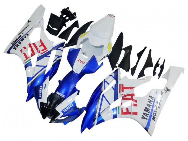 Carena Moto Yamaha YZF 600 R6 2006-2007 - Bianco Blu Rosso Fiat Motul Michelin