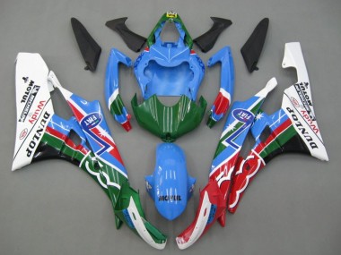 Carena Moto Yamaha YZF 600 R6 2006-2007 - Blu Verde Bianco Rosso Dunlop Michelin Motul