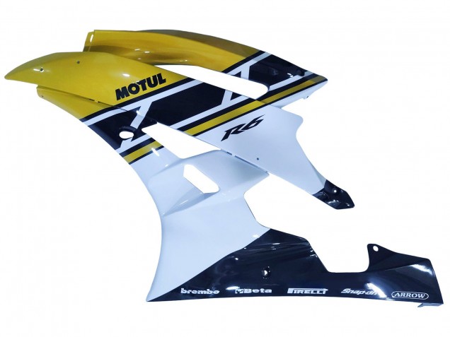 Carena Moto Yamaha YZF 600 R6 2006-2007 - Giallo Bianco Nero Lucido Motul