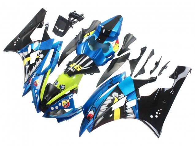 Carena Moto Yamaha YZF 600 R6 2006-2007 - Blu Neon Verde Nero Squalo