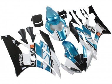 Carena Moto Yamaha YZF 600 R6 2006-2007 - Bianco Blu Nero Semakin Didepan ENEOS