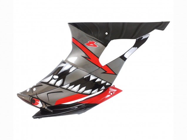 Carena Moto Yamaha YZF 600 R6 2008-2016 - Argento Nero Rosso Squalo 4