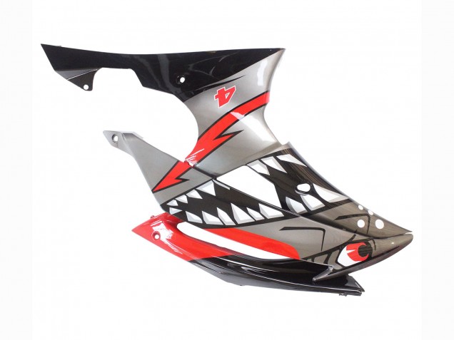 Carena Moto Yamaha YZF 600 R6 2008-2016 - Argento Nero Rosso Squalo 4