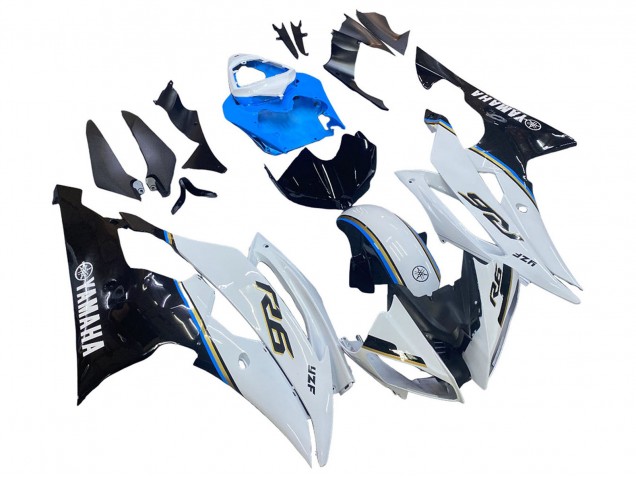 Carena Moto Yamaha YZF 600 R6 2008-2016 - Bianco Blu Nero Lucido