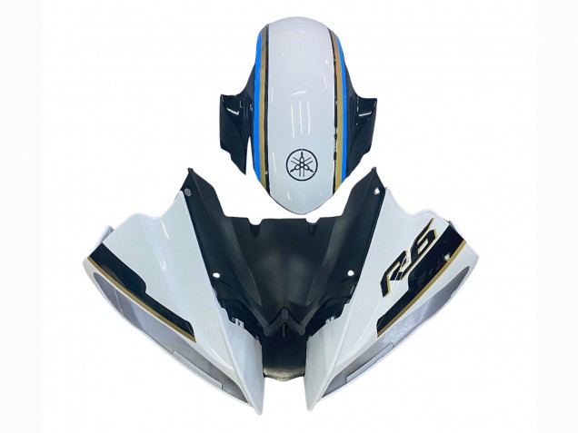 Carena Moto Yamaha YZF 600 R6 2008-2016 - Bianco Blu Nero Lucido