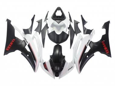 Carena Moto Yamaha YZF 600 R6 2008-2016 - Bianco Nero Opaco Rosso Decals