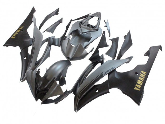 Carena Moto Yamaha YZF 600 R6 2008-2016 - Grigio Nero Opaco Oro Decals