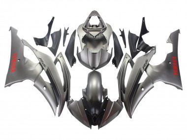 Carena Moto Yamaha YZF 600 R6 2008-2016 - Grigio Opaco Rosso Decals