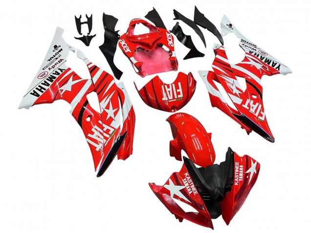 Carena Moto Yamaha YZF 600 R6 2008-2016 - Bianco Rosso Nero Fiat Acer