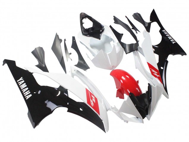 Carena Moto Yamaha YZF 600 R6 2008-2016 - Bianco Rosso Nero Lucido