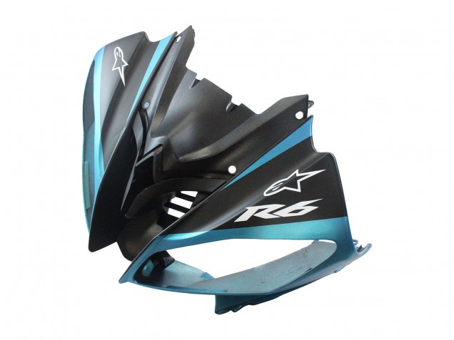 Carena Moto Yamaha YZF 600 R6 2008-2016 - Azzurro Chiaro Nero Opaco Petronas ENEOS