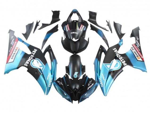 Carena Moto Yamaha YZF 600 R6 2008-2016 - Azzurro Chiaro Nero Opaco Petronas ENEOS