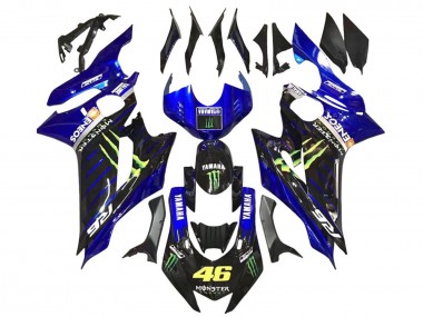 Carena Moto Yamaha YZF 600 R6 2017-2023 - Blu Nero Lucido Verde Mostro ENEOS Yamalube