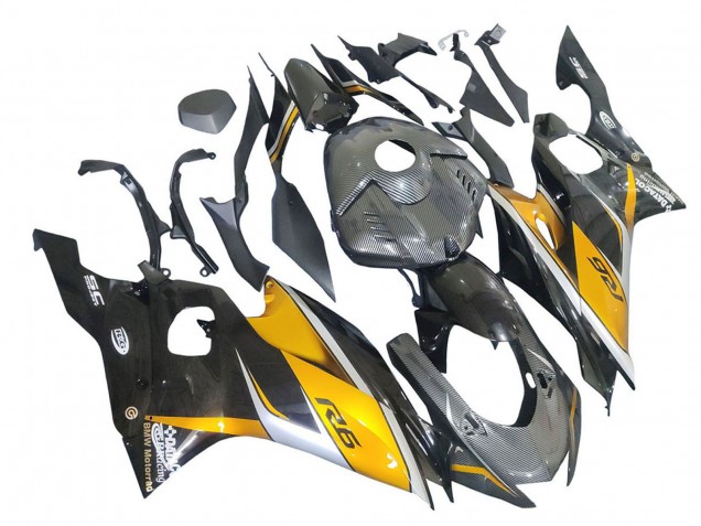 Carena Moto Yamaha YZF 600 R6 2017-2023 - Oro Nero Fibra di Carbonio