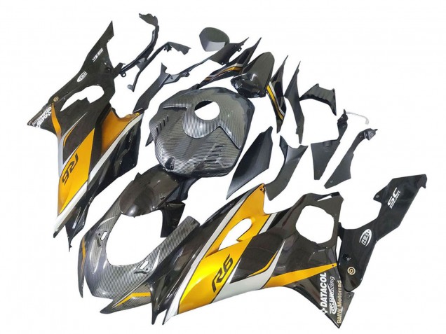 Carena Moto Yamaha YZF 600 R6 2017-2023 - Oro Nero Fibra di Carbonio