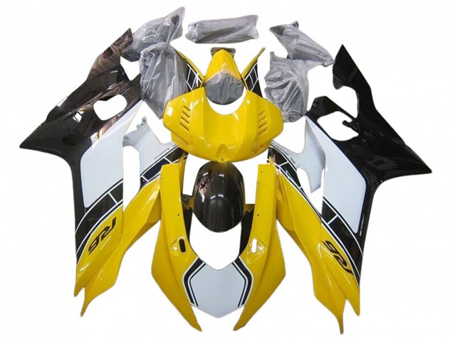 Carena Moto Yamaha YZF 600 R6 2017-2023 - Bianco Giallo Nero Lucido